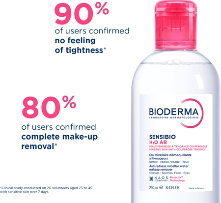 Bioderma Sensibio H2O AR Micellar Water for sensitive, redness-prone skin