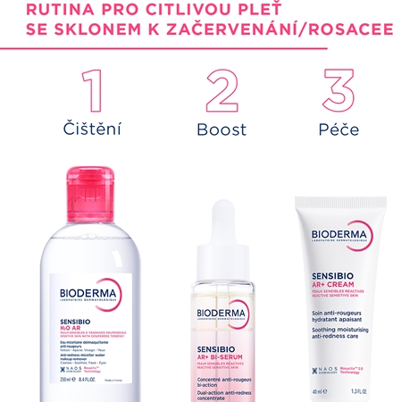 Bioderma Sensibio H2O AR micelární voda pro citlivou pleť se sklonem ke zčervenání