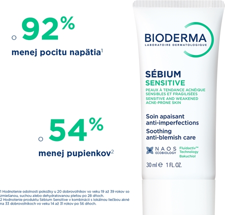 Bioderma Sébium Sensitive intenzívne hydratačný a upokojujúci krém pre pleť vysušenú a podráždenú liečbou akné