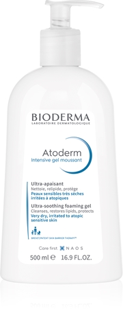 Bioderma Atoderm Intensive Gel Moussant ravitseva vaahtogeeli Erittäin kuivalle Herkälle ja Atooppiselle iholle