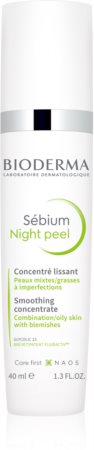 Bioderma Sébium Night Peel розгладжувальна ексфоліативна сироватка проти недосконалостей шкіри