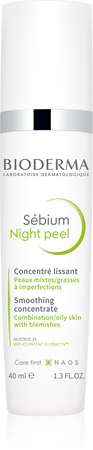 Bioderma Sébium Night Peel smoothing exfoliating serum to treat skin imperfections