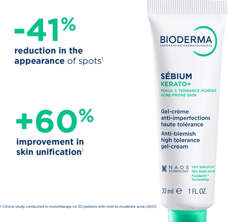 Bioderma Sébium Kerato+ Gel-kräm Mot ojämnheter på aknebenägen hy