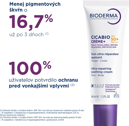 Bioderma Cicabio Créme+ SPF 50+ krém na tvár SPF 50+