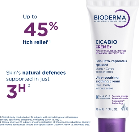 Bioderma Cicabio Créme+ ingrijire calmanta si regeneratoare pentru tratarea cicatricilor