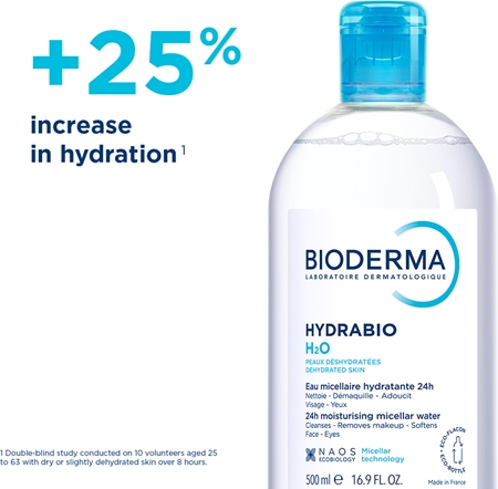 Bioderma Hydrabio H2O eau micellaire nettoyante pour peaux déshydratées