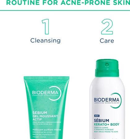 Bioderma Sébium Kerato+ Body Bodyspray gegen Akne, Rötungen und Aknenarben
