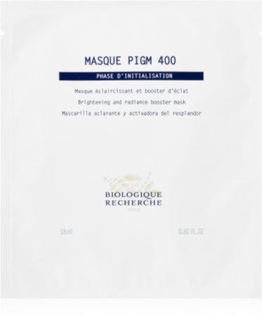 Biologique Recherche Masque PIGM 400 Máscara em folha com efeito iluminador anti-manchas escuras