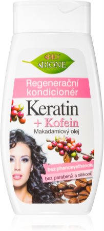 Bione Cosmetics Keratin + Kofein après-shampoing régénérant pour cheveux