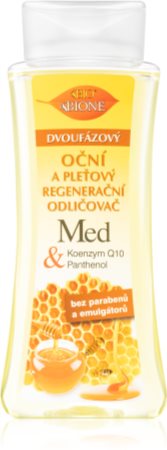 Bione Cosmetics Honey + Q10 removedor de maquilhagem bifásico para rosto e olhos