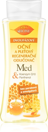 Bione Cosmetics Honey + Q10 kétfázisú sminklemosó az arcra és a szemekre