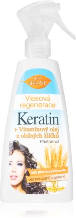 Bione Cosmetics Keratin + Grain φροντίδα μαλλιών χωρίς ξέβγαλμα σε σπρέι