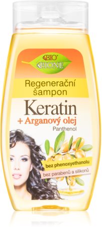 Bione Cosmetics Keratin + Argan shampoing régénérant pour des cheveux brillants et doux