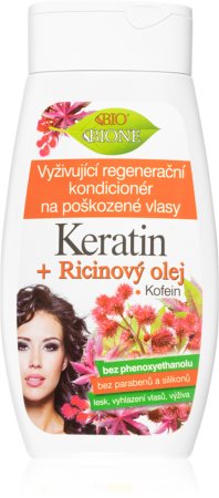 Bione Cosmetics Keratin + Ricinový olej regeneracijski balzam za šibke in poškodovane lase