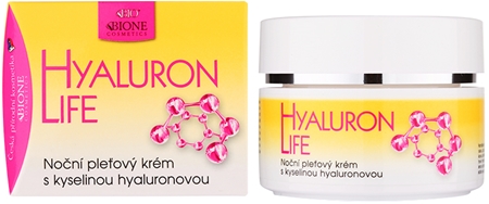 Bione Cosmetics Hyaluron Life nočný pleťový krém s kyselinou hyalurónovou