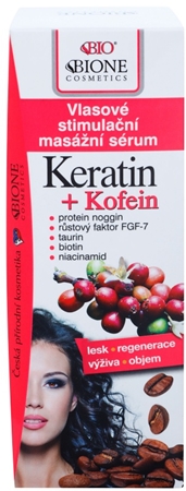 Bione Cosmetics Keratin + Caffeine sérum pour stimuler la repousse des cheveux et renforcer les racines
