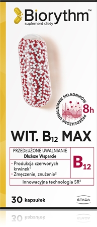 Biorythm Witamina B12 Max kapsułki o przedłużonym uwalnianiu z witaminą B12