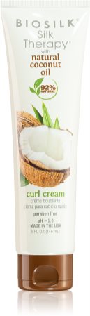 Biosilk Silk Therapy Natural Coconut Oil crema para cabello para cabello ondulado y rizado