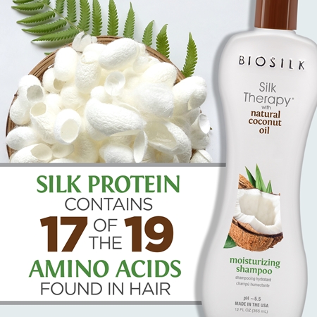 Biosilk Silk Therapy Natural Coconut Oil szampon nawilżający Z olejkiem kokosowym.
