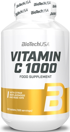 BioTechUSA Vitamin C 1000 pastilles pour soutenir le système immunitaire, prendre soin de la peau et des ongles