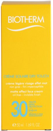 Biotherm Crème Solaire Dry Touch crema bronceadora matificante para rostro  SPF 30