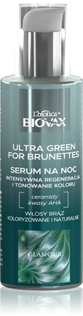 Biovax Glamour Ultra Green For Brunettes regenerační noční sérum s revitalizačním účinkem pro hnědé odstíny vlasů
