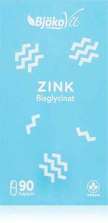 BjökoVit Zink Bisglycinat 25 mg Kapseln zur Unterstützung des Immunsystems, schöner Haare und Haut