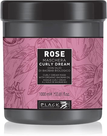 Black Professional Line Rose Curly Dream Fugtighedsmaske Til bølget og krøllet hår