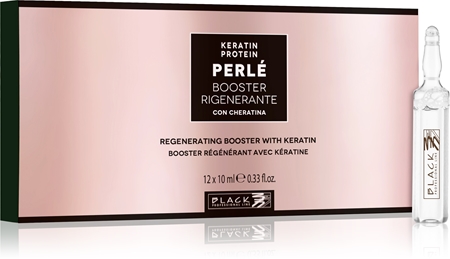 Black Professional Line PERLÉ Booster Regeneratin Keratin Ampouls θεραπεία χωρίς ξέβγαλμα για τα μαλλιά