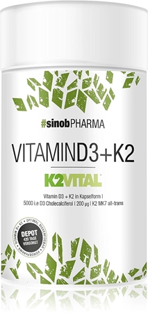 BlackLine Vitamin D3+K2 Kapseln für die normale Funktion des Immunsystems, gesunde Knochen und Muskelaktivität