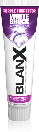 BlanX White Shock Purple Whitening Toothpaste with purple pigment