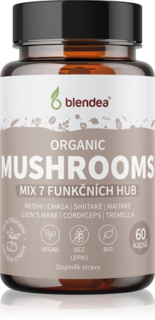 Blendea Organic Mushrooms kapsuly na udržanie vitality