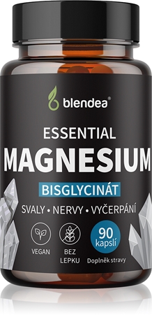 Blendea Essential Magnesium kapsle pro podporu snížení míry únavy a vyčerpání, normální stav zubů, kostí a svalů