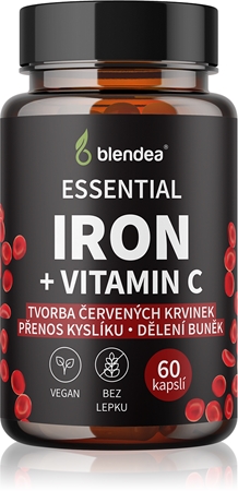 Blendea Iron + Vitamin C kapsle pro normální tvorbu červených krvinek a hemoglobinu