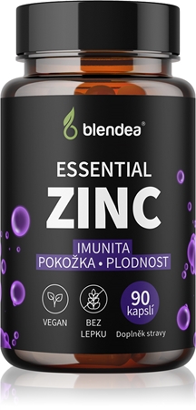 Blendea Essential Zinc kapsuly na podporu imunitného systému, pre krásne vlasy, pleť a normálny stav zubov