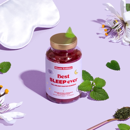 Bloom Robbins Best SLEEP ever - Fall asleep faster gummies Kauwürfel zur Förderung von Schlaf und Regeneration