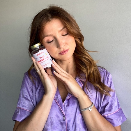 Bloom Robbins Best SLEEP ever - Fall asleep faster gummies Kauwürfel zur Förderung von Schlaf und Regeneration