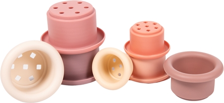 Bo Jungle B- Stacking Cups Lovely Pink stohovací kelímky do koupele
