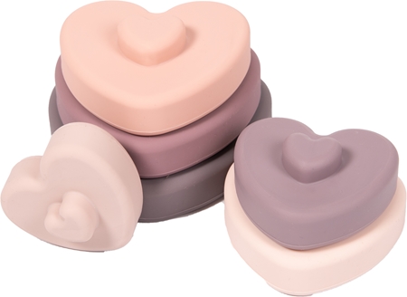 Bo Jungle B-Silicone Stacking Hearts torre apilable