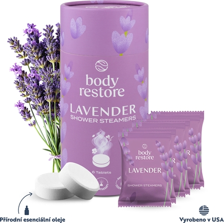 Body Restore Lavender Shower Steamers tablety do sprchy s vůní levandule