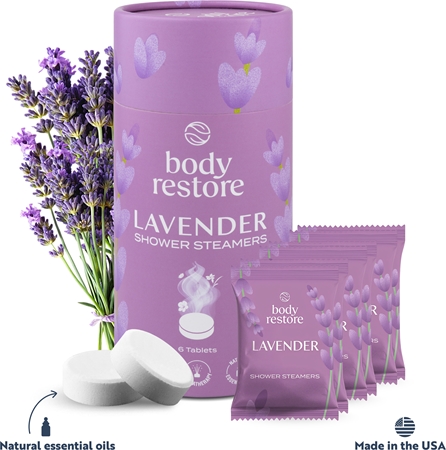 Body Restore Lavender Shower Steamers suihkutabletit tuoksuu laventelille
