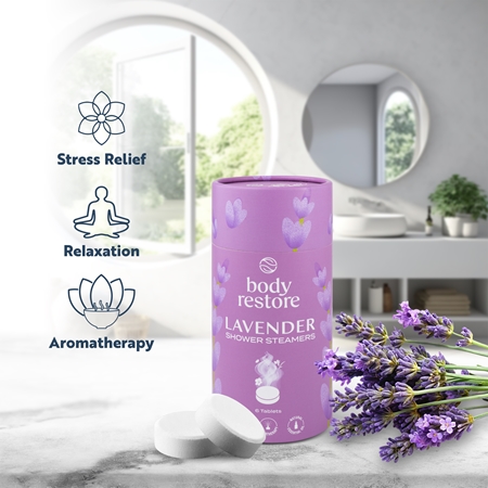 Body Restore Lavender Shower Steamers suihkutabletit tuoksuu laventelille