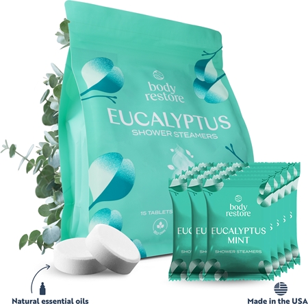Body Restore Eucalyptus & Mint Shower Steamers dušas tabletes
