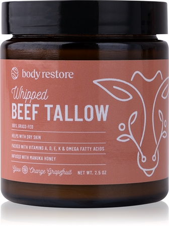 Body Restore Whipped Beef Tallow Balm Orange Grapefruit Nourishing Body Cream fragrance-free