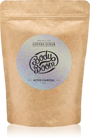 BodyBoom Active Charcoal kávé test peeling
