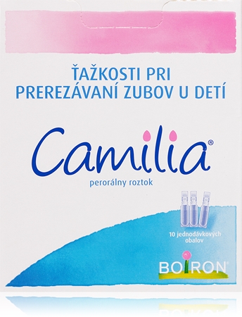 Boiron Camilia perorálny roztok pri ťažkostiach s rastom zubov