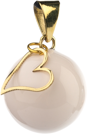 Bola ESSENTIALS White with heart charm tehotenská rolnička