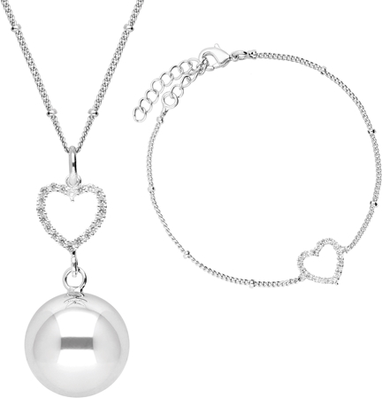 Bola Crystal Heart ciążowa zawieszka-dzwoneczek Silver