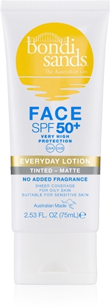 Bondi Sands SPF 50+ Everyday Face Lotion ochranný tónovací krém na obličej pro matný vzhled