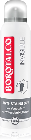 Borotalco Invisible Deodorant Spray to treat white and yellow stains